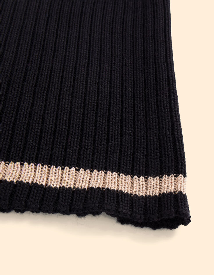 Snood noir tricot côtelé I.Code x Lafrançaise-2