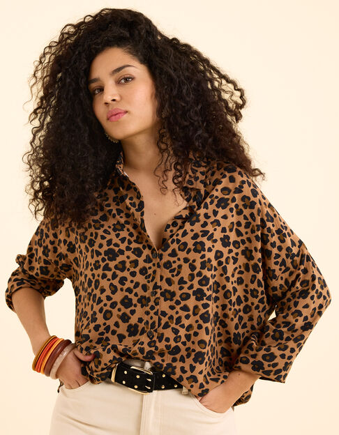 Camisa con estampado de leopardo I.Code