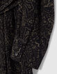 Khaki Damenkleid mit Paisley-Blumenprint-7