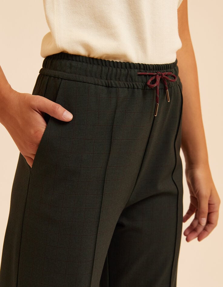I.Code green checked wide-leg suit trousers-6 I.Code green checked wide-leg suit trousers-6
