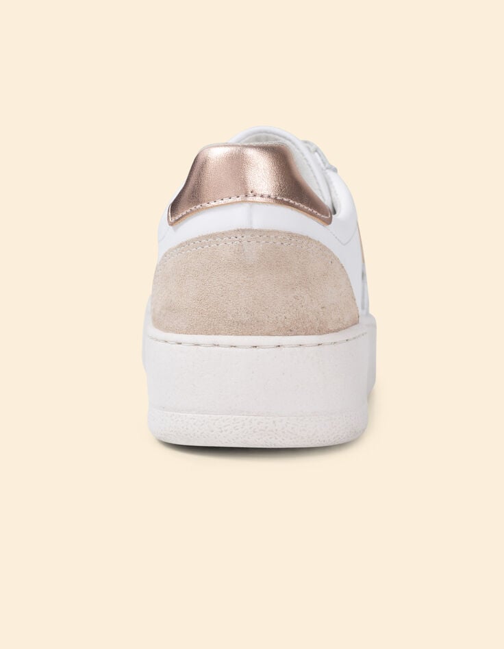 White leather velour and beige trainers I.Code-4