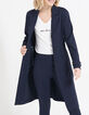 I.Code navy minimalist jacquard knit trench coat-2