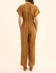 Combinaison-pantalon camel large col cache-c&oelig;ur I.Code-3