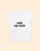 Tee-shirt blanc cass&eacute; message bleu marine I.Code-1