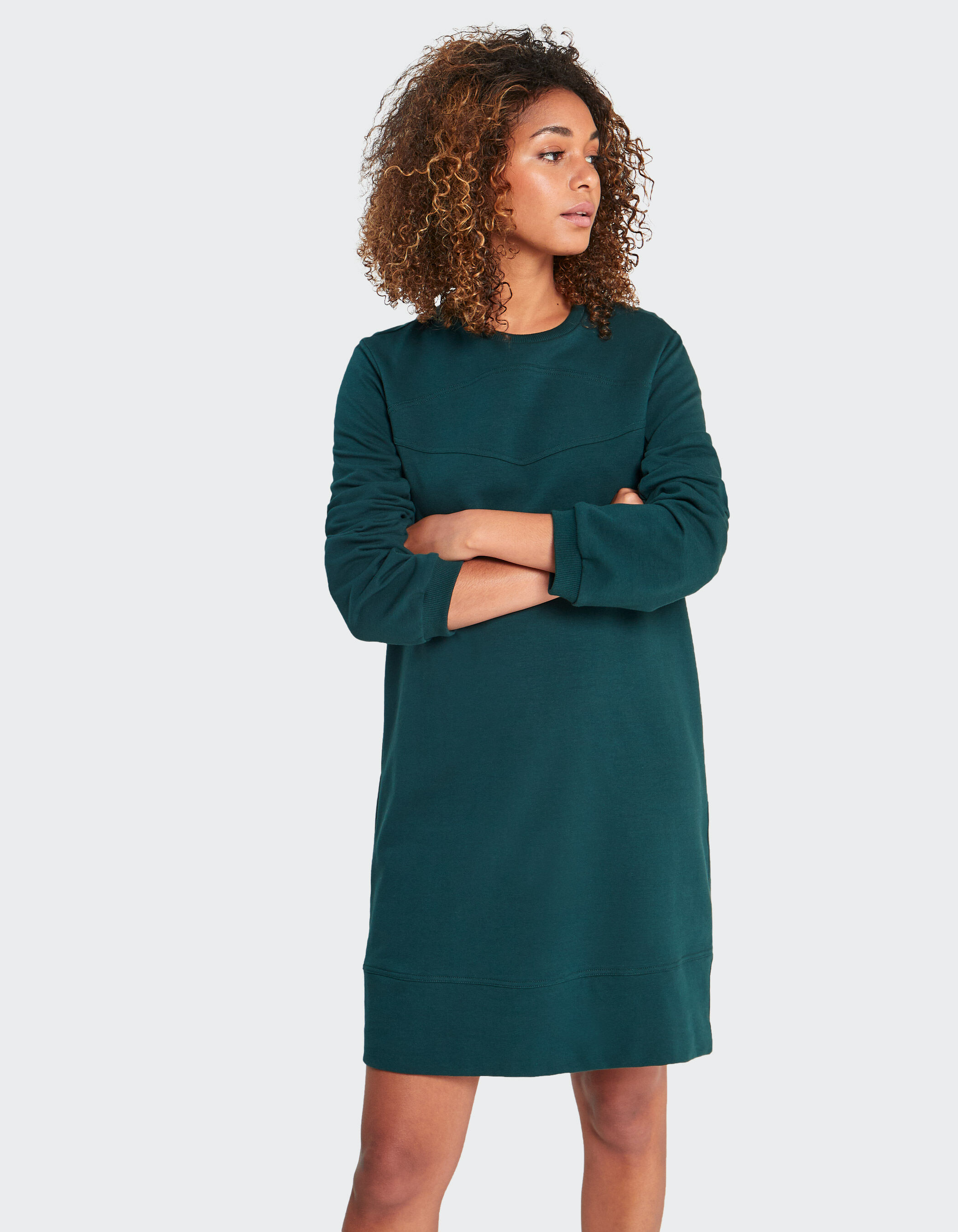 Green sales sweatshirt dress