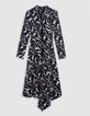 Schwarzes Kleid mit Zebra-Blumenmuster f&uuml;r Damen-6
