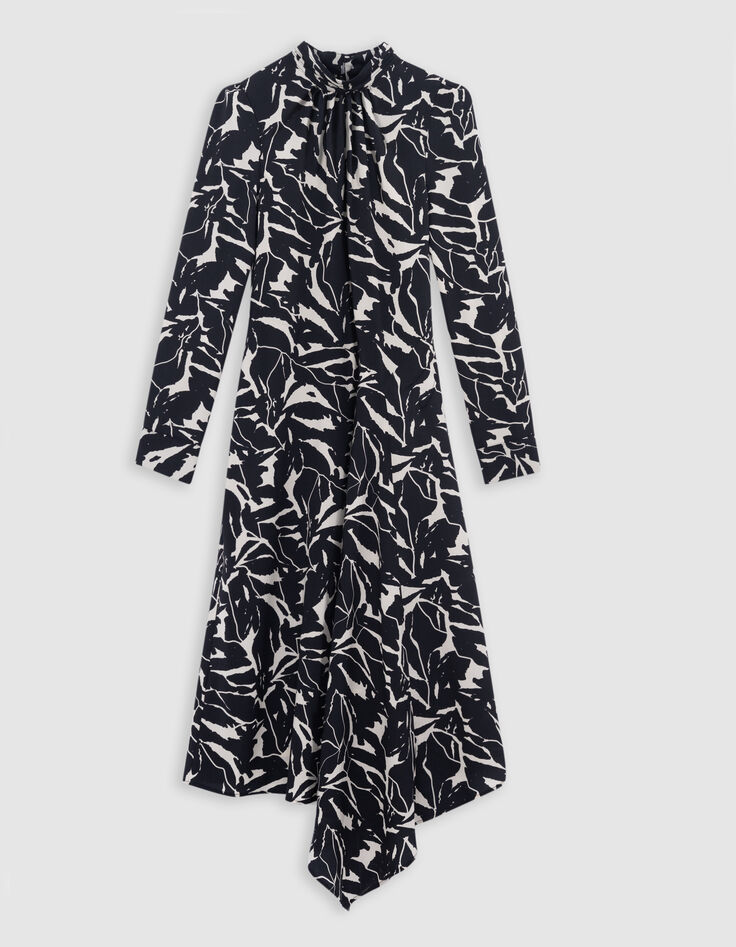 Schwarzes Kleid mit Zebra-Blumenmuster f&uuml;r Damen-6