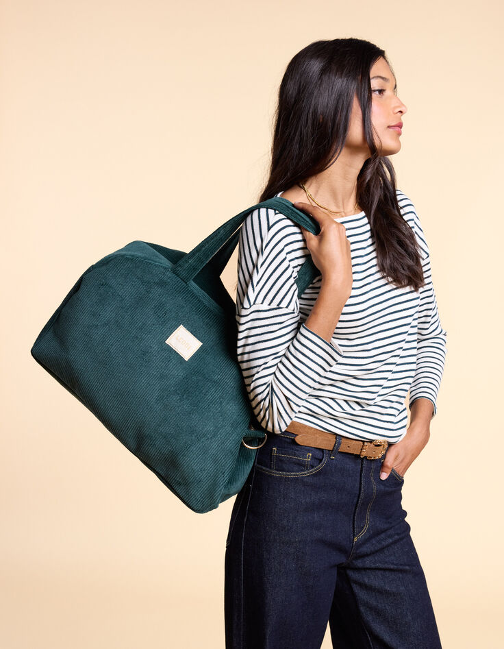 Sac en velours côtelé vert nuit I.Code-2