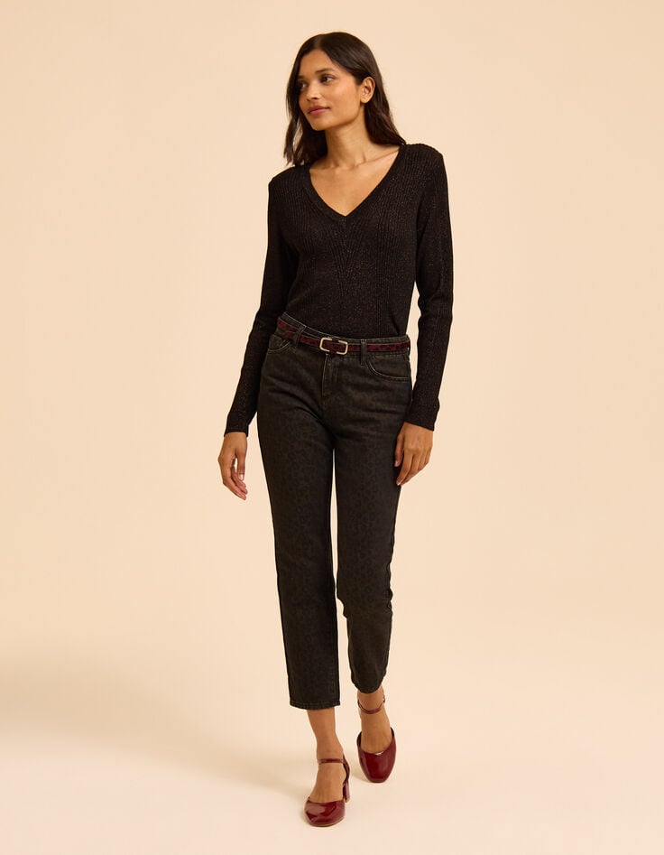 I.Code black lurex knit sweater with ribbing-8 I.Code black lurex knit sweater with ribbing-8