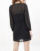 Schwarzes Kleid mit Nieten und Rüschen I.Code -3