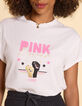 Camiseta blanca estampada Pink Power I.Code-2