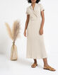 I.Code ecru lurex knit long wrap dress-1