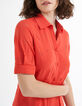 Robe chemise spicy orange à découpes laser fleurs I.Code-2