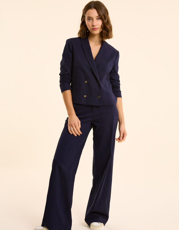 Veste de costume marine faux-uni I.Code-4