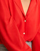 Chemise rouge fluide détail tresses I.Code-6