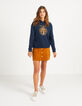 Sudadera navy azul con capucha y mensaje I.Code-5