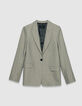 Grauer Damenblazer mit rosa Streifen-5
