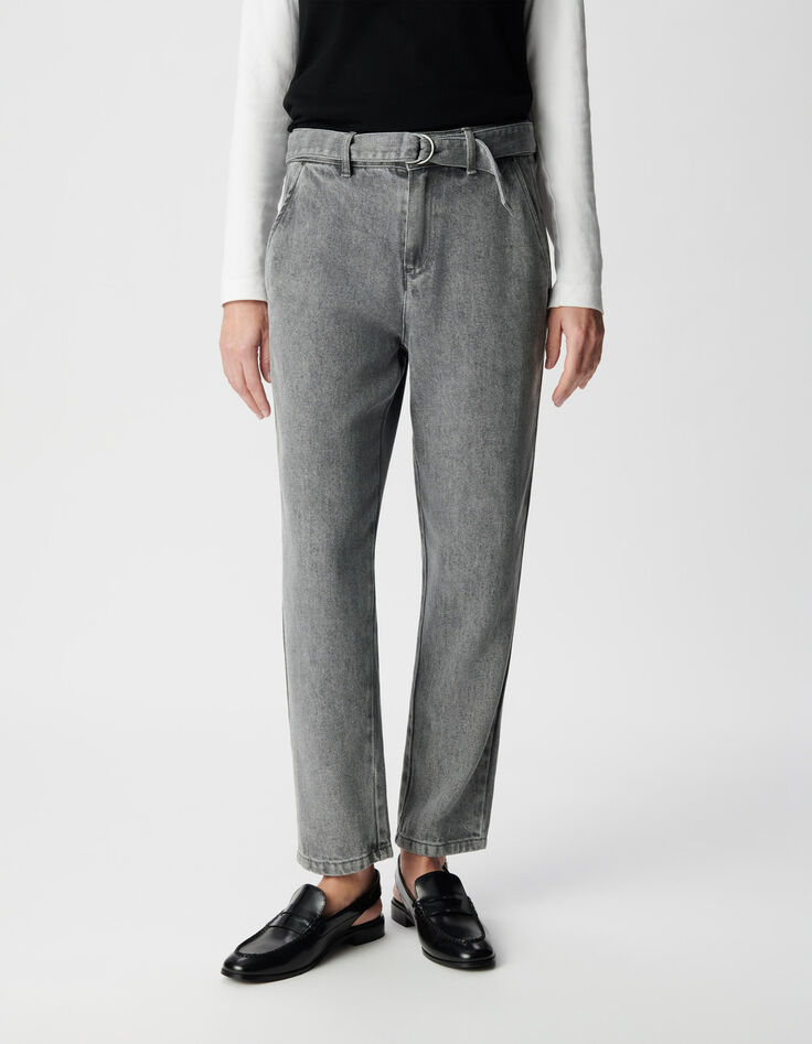 Graue Baggy-Damenjeans aus Lyocell&reg; im Crop-Schnitt-2