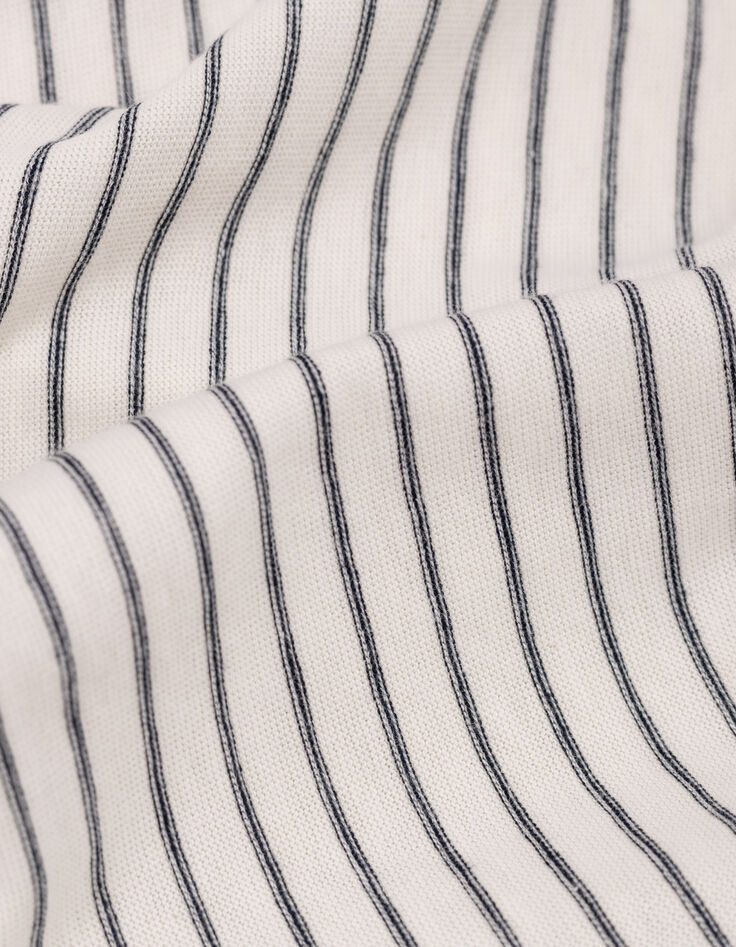 I.Code white sailor stripe T-shirt with buttons-8