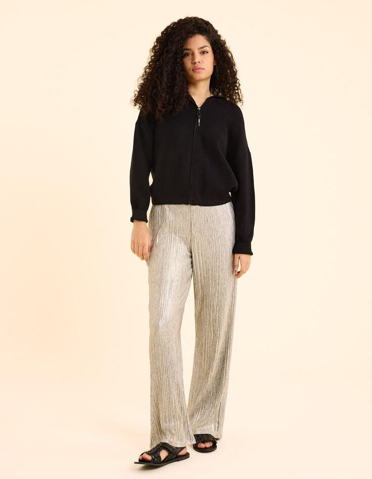Cardigan à capuche noir en tricot I.Code-5
