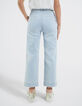 Pantalon large bleu à fines rayures blanches I.Code-3