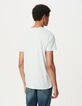 Himmelblaue Herren-T-Shirt L&lsquo;Essentiel mit V-Ausschnitt-3