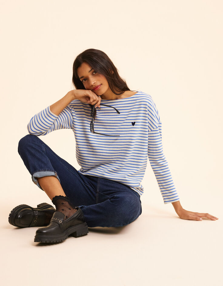 Matrosenjacke blau silbern gestreift Herzstick I.Code-1