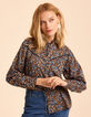 I.Code blue blouse with baroque flower print-8