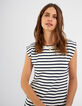 Robe marinière blanc cassé rayée marine I.Code-2