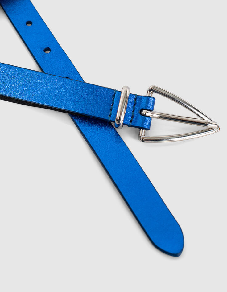 Kobalt metallic leren riem I.Code-3
