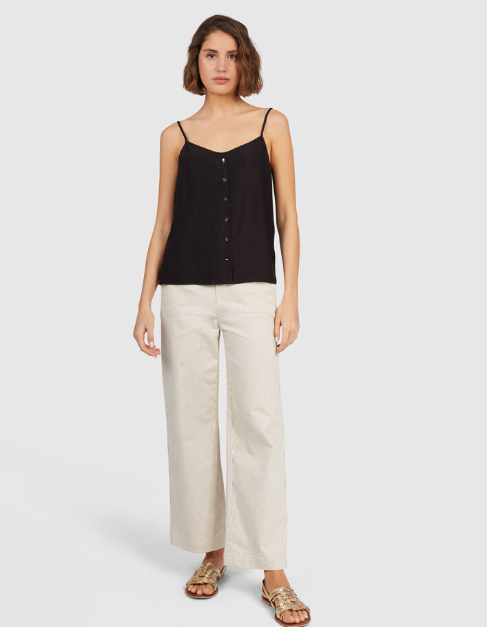 Top noir esprit lingerie décor boutons I.Code-5