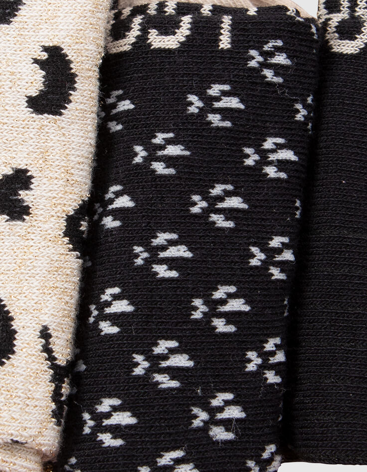 Chaussettes noires, beige, camel I.Code-8