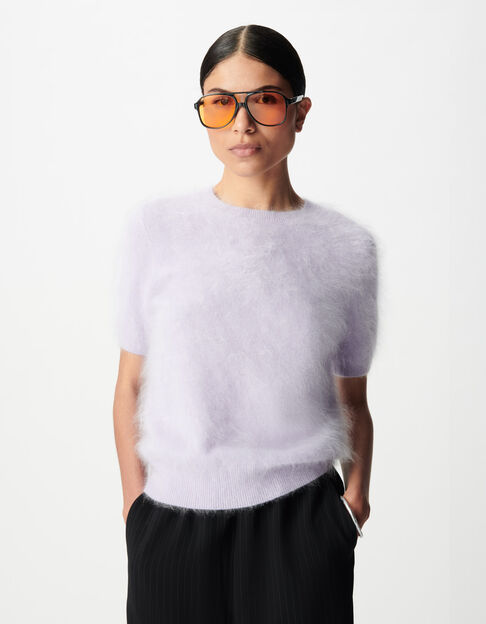 Fliederfarbener Kaschmir-Strickpullover f&uuml;r Damen - IKKS