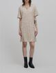 Champagnerfarbenes Kleid mit Paillettenbestickung Damen-1