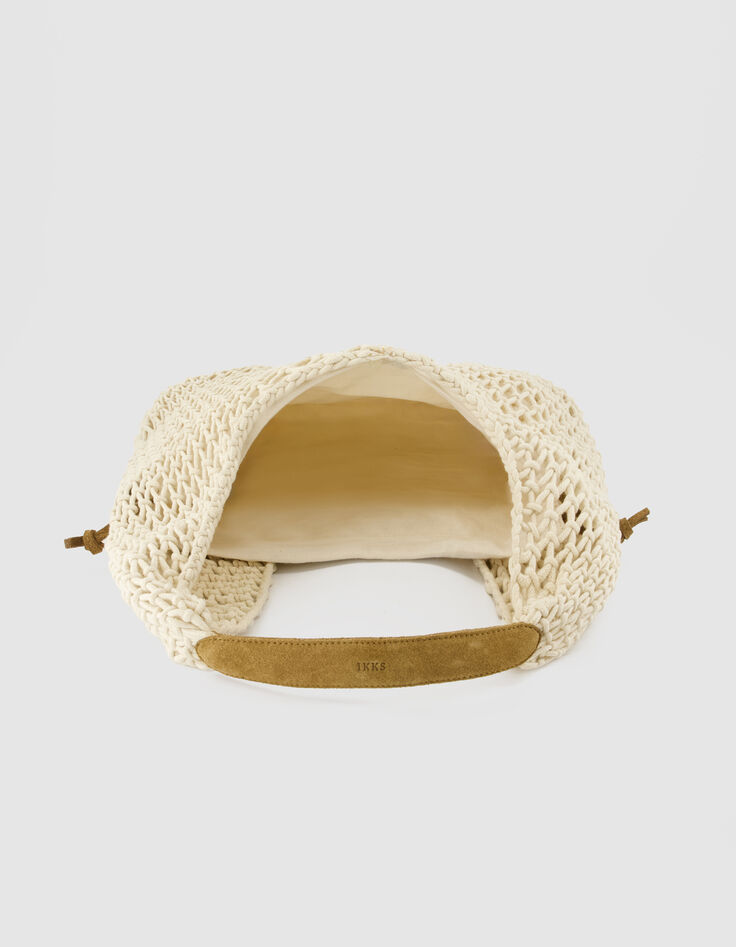 Hobo-Tasche beige geh&auml;kelt Damen-5