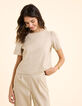 Top beige cropped boutonné I.Code-7