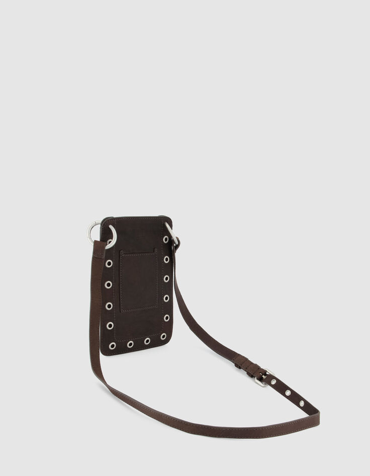 Die Tasche T&auml;schchen braun Leder &Ouml;sen Damen-3