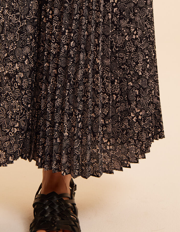 I.Code black paisley print pleated trousers-6 I.Code black paisley print pleated trousers-6