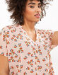 I.Code hibiscus floral and polka dot print top-4