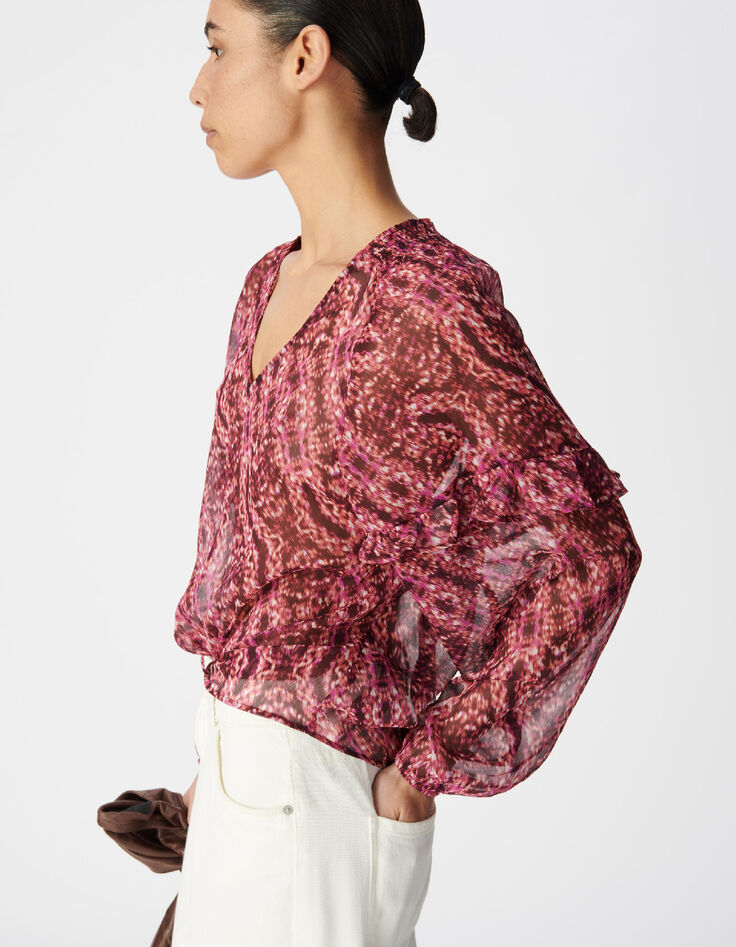 Rosa Bluse mit Tiermotiv f&uuml;r Damen-4