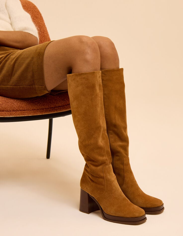 Botas de tac&oacute;n camel ante I.Code-4