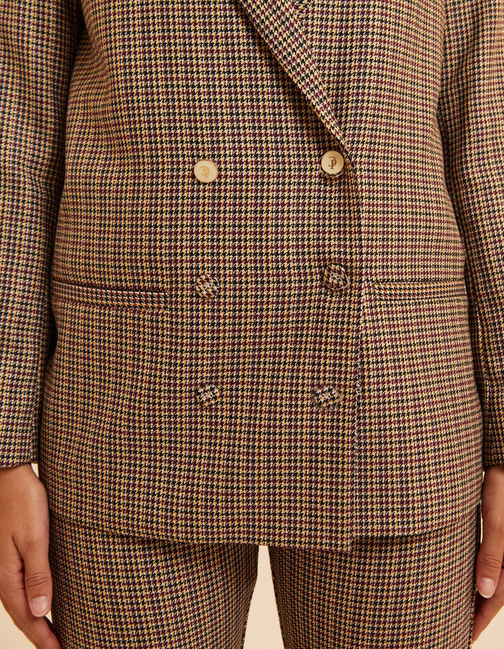 Veste de tailleur beige motif pied-de-puce I.Code-5 Veste de tailleur beige motif pied-de-puce I.Code-5