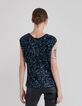 Blaues Damen-Top mit Pailletten wendbar-2