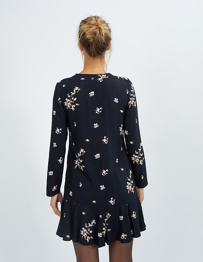 Schwarzes Kleid mit Blumenstraußprint I.Code - I.CODE