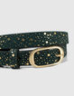 Empire Green Gürtel Veloursleder mit Gold-Muster I.Code-3