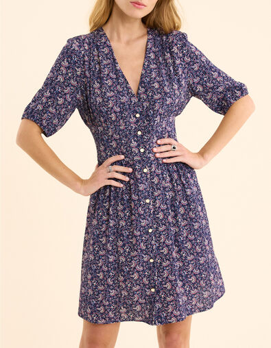 I.Code navy dress with rock floral print