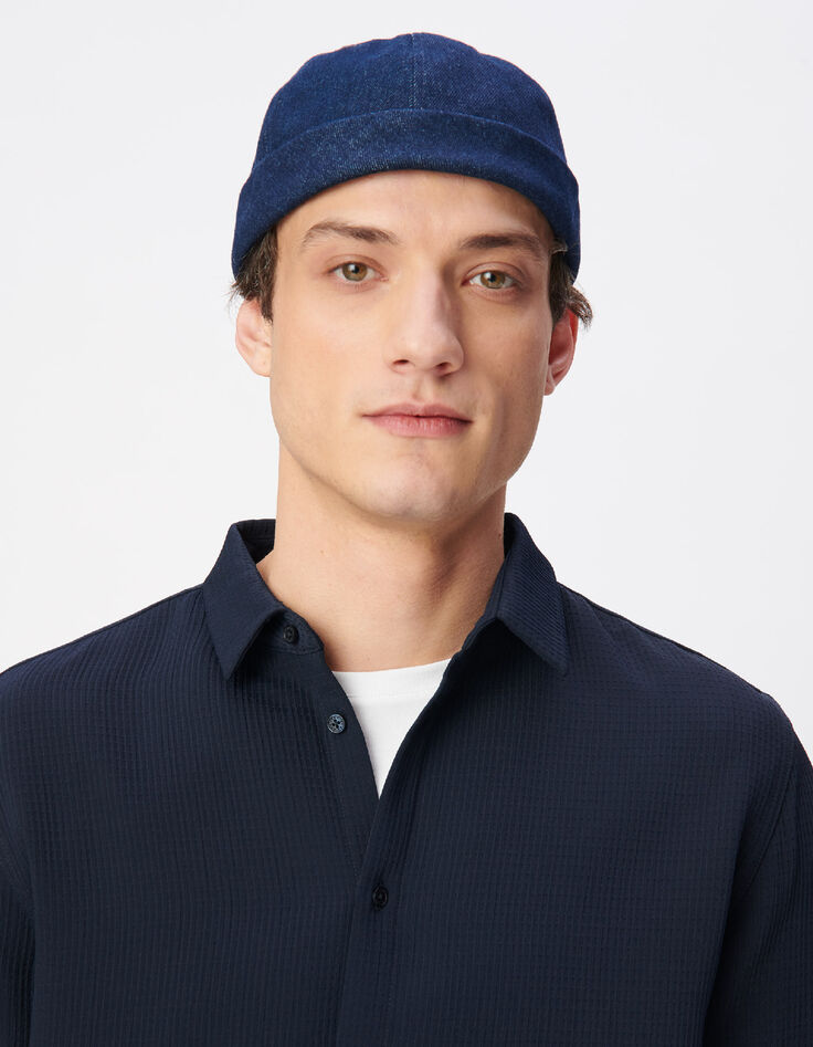 Herren slim navy seersucker DRY FAST Hemd-5