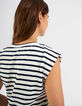 Robe marinière blanc cassé rayée marine I.Code-5