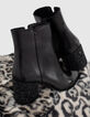 Botines I.Code de piel negra con tacón de purpurina-1