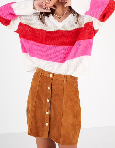 Falda corta camel botones ante I.Code